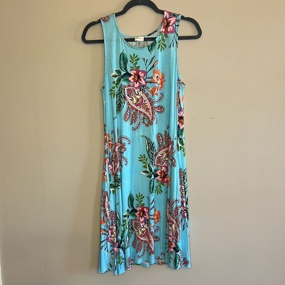 CUPIO Bright Floral Tank Dress with Pockets - Size Large - Picture 2 of 10